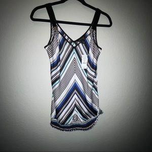 NWT Striped Short Sleeve Blouse by WHBM